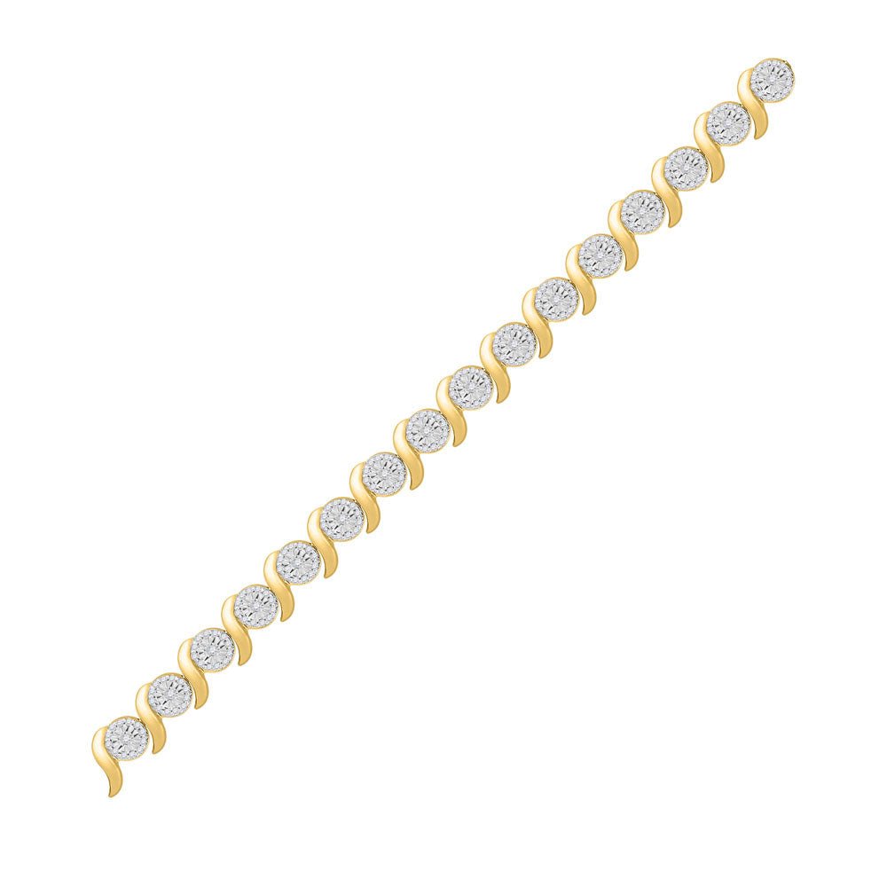 10kt Yellow Gold Sparkling Diamond Tennis Bracelet - 1 Cttw - Splendid Jewellery