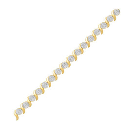 10kt Yellow Gold Sparkling Diamond Tennis Bracelet - 1 Cttw - Splendid Jewellery