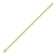 Load image into Gallery viewer, 10kt Yellow Gold Sparkling Diamond Tennis Bracelet - 7 Cttw - Side View