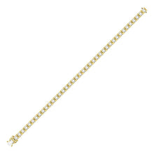 Load image into Gallery viewer, 10kt Yellow Gold Sparkling Diamond Tennis Bracelet - 7 Cttw - Second Side View