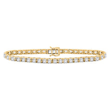 Load image into Gallery viewer, 10kt Yellow Gold Sparkling Diamond Tennis Bracelet - 7 Cttw - Top View