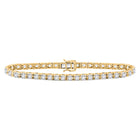 10kt Yellow Gold Sparkling Diamond Tennis Bracelet - 7 Cttw - Top View