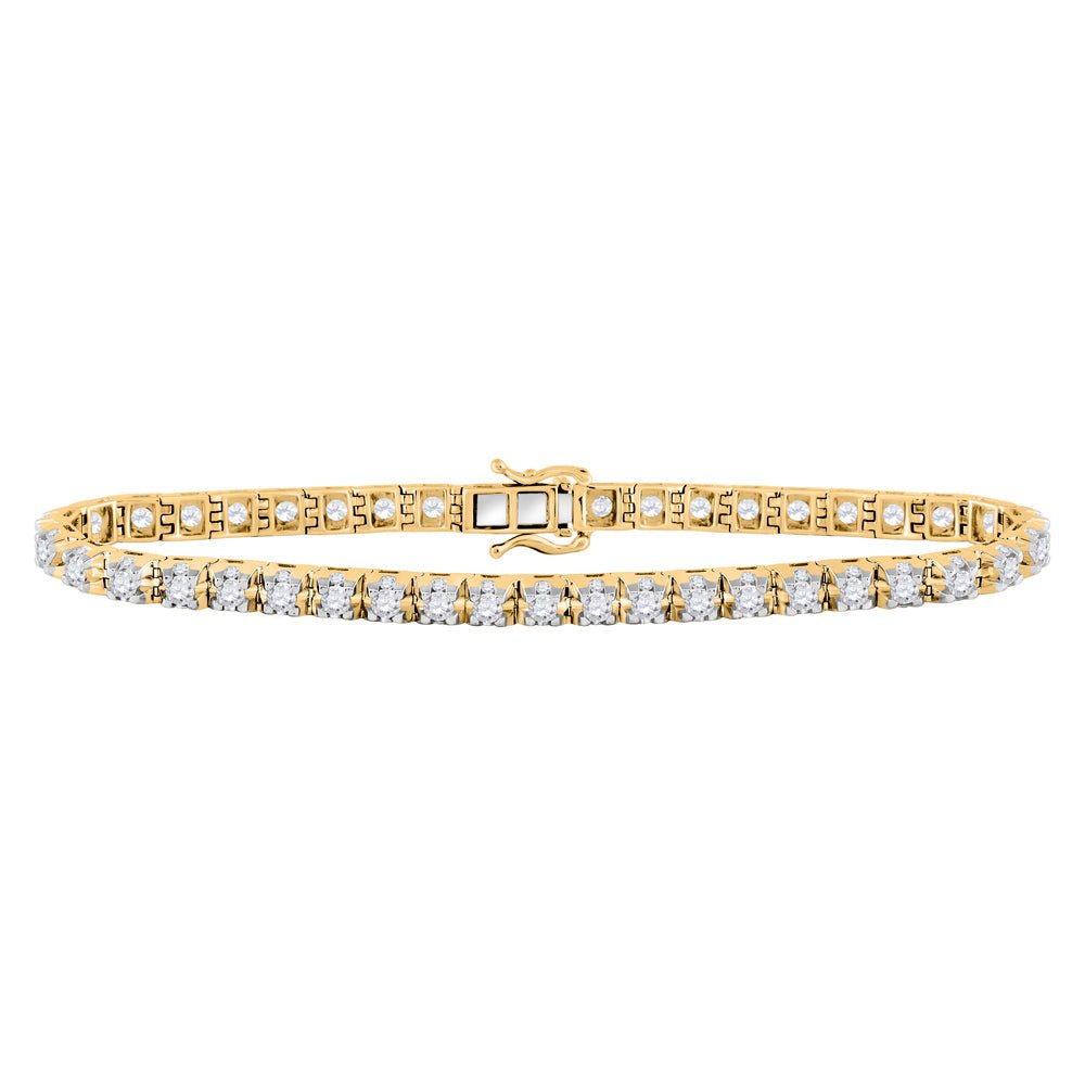 10kt Yellow Gold Sparkling Diamond Tennis Bracelet - 7 Cttw | Splendid Jewellery - Splendid Jewellery