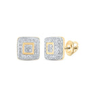 10kt Yellow Gold Sparkling Square Diamond Earrings - Splendid Jewellery