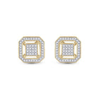 10kt Yellow Gold Square Diamond Cluster Earrings - Radiant Brilliance - Splendid Jewellery