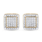 10kt Yellow Gold Square Diamond Earrings - 1/3 Cttw | Dazzling Men's Jewelry - Splendid Jewellery