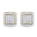 10kt Yellow Gold Square Diamond Earrings - 1/3 Cttw | Dazzling Men's Jewelry - Splendid Jewellery