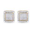10kt Yellow Gold Square Diamond Earrings - 1/3 Cttw | Dazzling Men's Jewelry - Splendid Jewellery