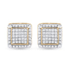 10kt Yellow Gold Square Diamond Earrings - 1/3 Cttw | Dazzling Men's Jewelry - Splendid Jewellery