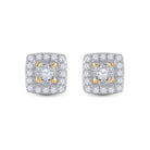 10kt Yellow Gold Square Diamond Earrings - A Captivating Brilliance - Splendid Jewellery