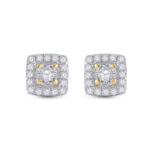 Load image into Gallery viewer, 10kt Yellow Gold Square Diamond Earrings - A Captivating Brilliance - Splendid Jewellery