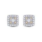10kt Yellow Gold Square Diamond Earrings - A Captivating Brilliance - Splendid Jewellery