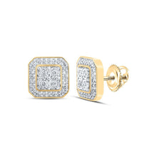 Load image into Gallery viewer, 10kt Yellow Gold Square Diamond Earrings - A Dazzling Masterpiece - Splendid Jewellery