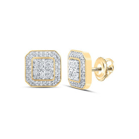 10kt Yellow Gold Square Diamond Earrings - A Dazzling Masterpiece - Splendid Jewellery