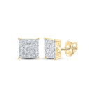 10kt Yellow Gold Square Diamond Earrings - A Dazzling Masterpiece - Splendid Jewellery
