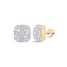10kt Yellow Gold Square Diamond Earrings - A Radiant Statement of Elegance - Splendid Jewellery