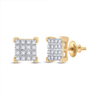 10kt Yellow Gold Square Diamond Earrings: A Timeless Masterpiece - Splendid Jewellery