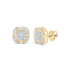 10kt Yellow Gold Square Diamond Earrings: A Timeless Sparkling Statement - Splendid Jewellery