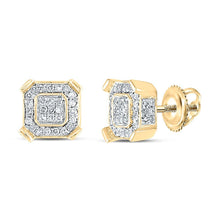 Load image into Gallery viewer, 10kt Yellow Gold Square Diamond Earrings - Elegant Men's Jewelry with 1/3 Ct.t.w. Diamonds - Splendid Jewellery