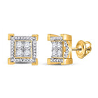 10kt Yellow Gold Square Diamond Earrings for Men - 1/2 Cttw of Brilliance - Splendid Jewellery