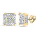 10kt Yellow Gold Square Diamond Earrings for Men - 1/2 Cttw of Brilliance - Splendid Jewellery