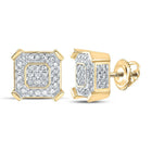 10kt Yellow Gold Square Diamond Earrings for Men - 1/2 Cttw of Brilliance - Splendid Jewellery