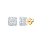 10kt Yellow Gold Square Diamond Earrings for Men - 5/8 Ct.t.w. Magnificent Jewelry - Splendid Jewellery