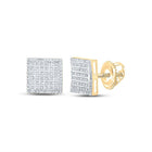 10kt Yellow Gold Square Diamond Earrings for Men - Brilliantly Bold and Timelessly Stylish - Splendid Jewellery