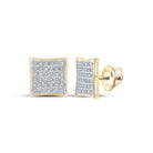 10kt Yellow Gold Square Diamond Earrings for Men - Stunning 1/5 Cttw Sparkling Gems - Splendid Jewellery