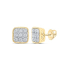 10kt Yellow Gold Square Diamond Earrings - Radiant Elegance for Every Occasion - Splendid Jewellery