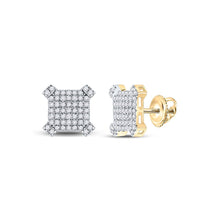 Load image into Gallery viewer, 10kt Yellow Gold Square Diamond Earrings - Sleek and Sophisticated Men's Jewelry - Splendid Jewellery