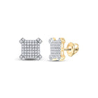 10kt Yellow Gold Square Diamond Earrings - Sleek and Sophisticated Men's Jewelry - Splendid Jewellery