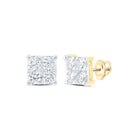 10kt Yellow Gold Square Diamond Earrings - Sparkling Elegance for Every Occasion - Splendid Jewellery