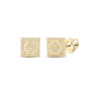 10kt Yellow Gold Square Diamond Earrings - Striking Men's Jewelry Piece with 1/4 Ct.t.w. Diamonds - Splendid Jewellery