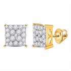 10kt Yellow Gold Square Diamond Earrings - Timeless Elegance and Dazzling Sparkle - Splendid Jewellery
