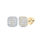 10kt Yellow Gold Square Diamond Earrings - Timeless Elegance and Sparkling Brilliance - Splendid Jewellery