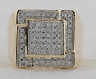 10kt Yellow Gold Square Diamond Men's Ring - 1/2 Cttw - Splendid Jewellery - Splendid Jewellery
