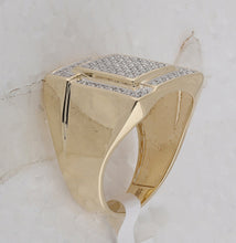 Load image into Gallery viewer, 10kt Yellow Gold Square Diamond Men&#39;s Ring - 1/2 Cttw - Splendid Jewellery product Side View from Splendid Jewellery