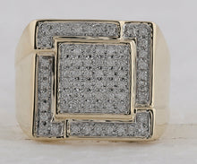 Load image into Gallery viewer, 10kt Yellow Gold Square Diamond Men&#39;s Ring - 1/2 Cttw - Splendid Jewellery product Top View from Splendid Jewellery