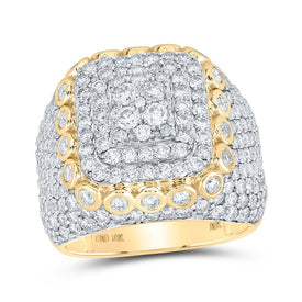 10kt Yellow Gold Square Diamond Men's Ring - 5 - 1/2 Ct.t.w. - Splendid Jewellery
