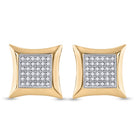 10kt Yellow Gold Square Kite Diamond Cluster Earrings - Splendid Jewellery