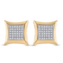 Load image into Gallery viewer, 10kt Yellow Gold Square Kite Diamond Cluster Earrings - Splendid Jewellery