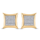 10kt Yellow Gold Square Kite Diamond Cluster Earrings - Splendid Jewellery