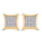 10kt Yellow Gold Square Kite Diamond Cluster Earrings  Top View from Splendid Jewellery