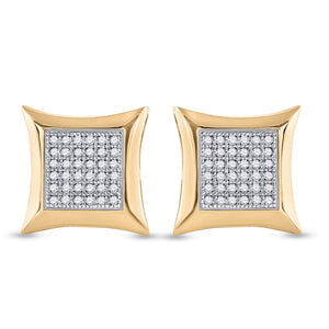 10kt Yellow Gold Square Kite Diamond Cluster Earrings - Splendid Jewellery