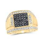 10kt Yellow Gold Square Ring with Enhanced Black Diamond - 1 - 5/8 Cttw | Splendid Jewellery - Splendid Jewellery