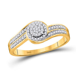 10kt Yellow Gold Swirl Cluster Diamond Ring - A Captivating Masterpiece - Splendid Jewellery