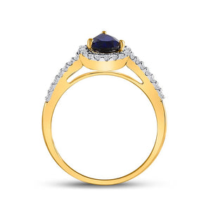 10kt Yellow Gold Teardrop Blue Sapphire Fashion Ring - Splendid Jewellery's Gemstone Elegance - Splendid Jewellery