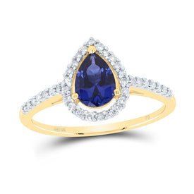 10kt Yellow Gold Teardrop Blue Sapphire Fashion Ring - Splendid Jewellery's Gemstone Elegance - Splendid Jewellery