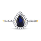 10kt Yellow Gold Teardrop Blue Sapphire Fashion Ring - Splendid Jewellery's Gemstone Elegance product Top View from Splendid Jewellery
